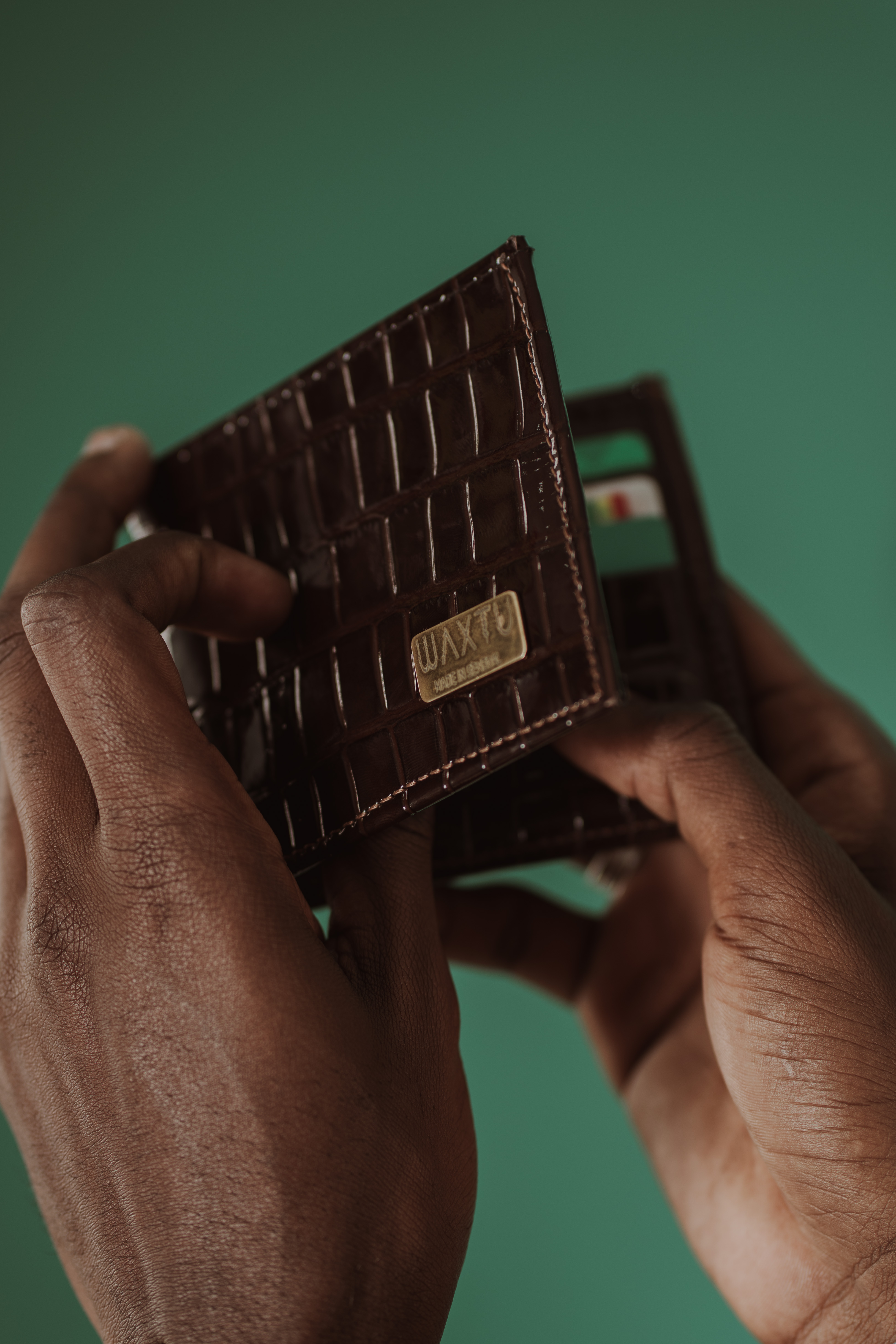 Portefeuille cuir marron 
